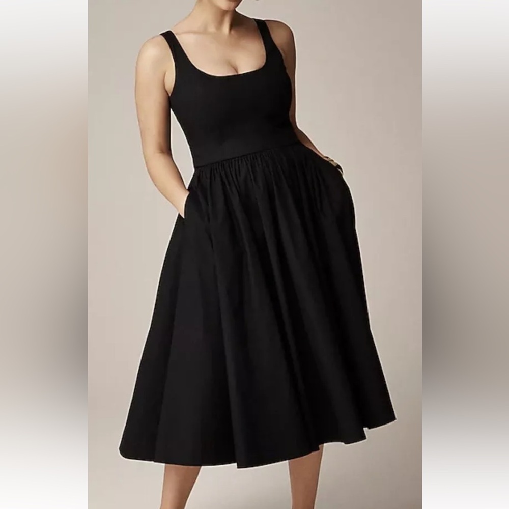 J. Crew Black Midi Dress